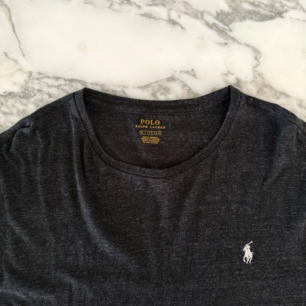 Polo‎ Ralph Lauren Mens Medium Dark Gray Long sleeve Cotton T-shirt
